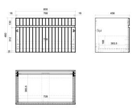 COMAD - Skříňka pod umyvadlo 80cm 1 zásuvka ICONIC WHITE 5907611654989
