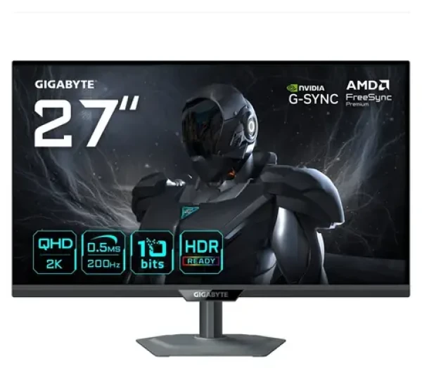 27" GIGABYTE G27Q20 černá / Monitor / SS-IPS / QHD 2560×1440 / 200 Hz / 0,5 ms / 1000:1 / 350 cd/m2 / 2× HDMI + DP (G27Q20 EK)
