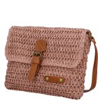 Dámská pletená crossbody kabelka Olive Boho, růžová