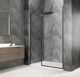 POLYSAN - GLOBE GUN METAL sprchové dveře do niky 1000, čiré sklo, levé GB1010LGM