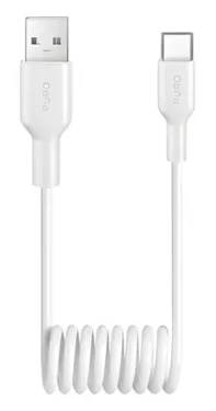 Puro Spirálový datový kabel bílá / Datový kabel / USB-A - USB-C / 10 W / 1 m