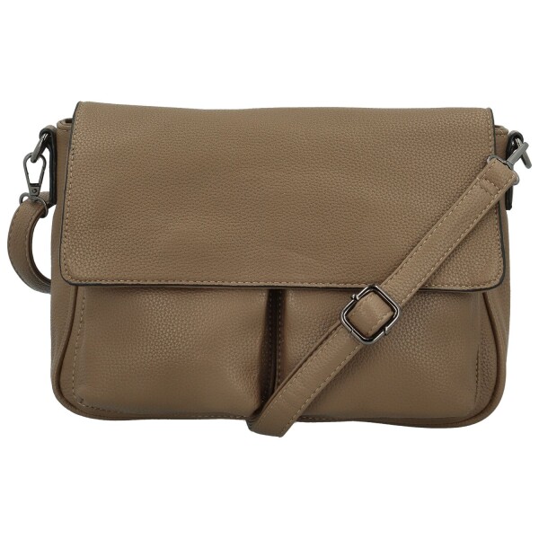 Trendy dámská koženková crossbody kabelka Rosica, khaki