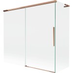 MEXEN/S - Rox L vanová zástěna 2-křídlová posuvná 170 + 70 x 150, transparent, růžové zlato 8C9L-170-070-60-00