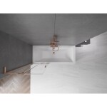 MEXEN/S - Velar L dvoukřídlá posuvná vanová zástěna 75 x 150, transparent, měď kartáčovaná 896-075-003-01-65