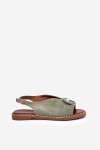 Ploché sandály se zdobením zelené Haliones 36