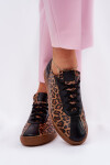 Dámské Kožené Sportovní Boty S Leopardím Vzorem Laura 2935 Hnědé 36
