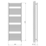 AQUALINE - TONDI-E elektrické otopné těleso rovné 600x1690 800 W, černá mat DE496T