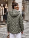 Dámská přechodová bunda s odnímatelnou kapucí, zelená, FashionStreet TY5778 XXL