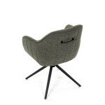 Židle jídelní a konferenční, zelená látka, černé kovové nohy, otočný mechanismus