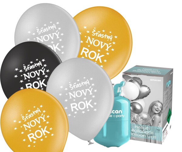 Helium set s balónky Šťastný NOVÝ ROK mix 25 ks - Balonky.cz Helium set s balónky Šťastný NOVÝ ROK mix 25 ks - Balonky.cz