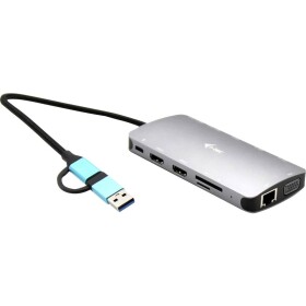 I-Tec USB 3.0 USB-C/Thunderbolt 3x Display Metal Nano Dock with LAN Power Delivery 100 CANANOTDOCKPD