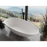 MEXEN - Milano volně stojící vana litý mramor 150 x 82, bílá mat 57301508500