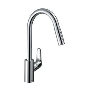 HANSGROHE - Focus M41 Dřezová baterie Focus s výsuvnou sprškou, sBox, EcoSmart, chrom 73895000