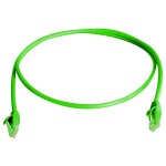 Telegärtner 100009091 RJ45 síťové kabely, propojovací kabely CAT 5e 10.0 m zelená samozhášecí, S průchodkou chránící proti zlomení 1 ks