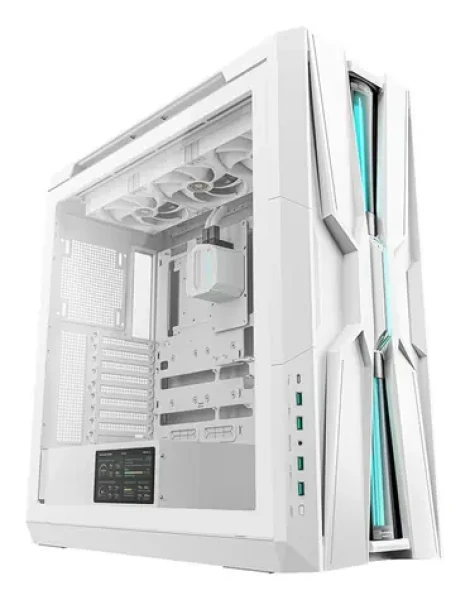 Deepcool GENOME III bílá / PC skříň / Integrované vodní chlazení / Temperované sklo / LCD 5,5" (R-GENOME-WHALA3-G-3)