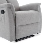 Relaxační křeslo, manuální ovládání, světle šedá látka