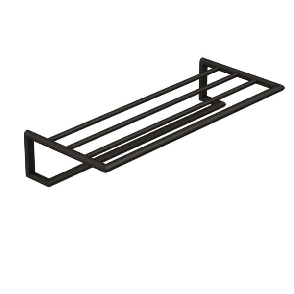 KLUDI - Vela R Držák ručníku s poličkou, délka 62 cm, broušený Gunmetal 58989N2