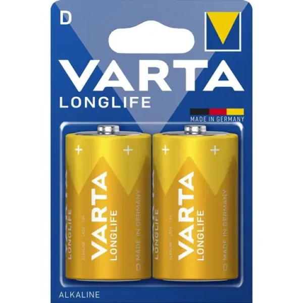 Varta Longlife Baterie LR20 (D velké mono) / 1.5V / alkalická / 2 ks / v blistru (4008496129348)