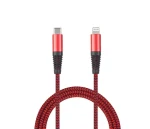 2GO 797197 červená / Datový a nabíjecí kabel / Lightning - USB-C / 1 m / nylon (797197)