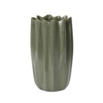Ferm Living Kameninová váza Nium Dark Sage 23 cm, zelená barva, keramika