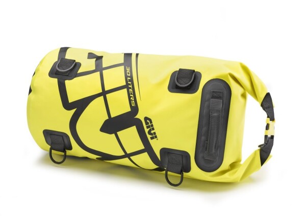 _Ea114Fl vodotěsný válec Givi, žlutá fluo, objem 30 l., rolovací uzávěr, upínací oka