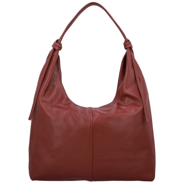 Trendy dámská kožená kabelka na rameno Anestis, tmavě červená