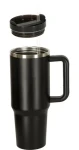 KIK černá / Termohrnek s brčkem / 1200 ml / dvojitá stěna / brčko (KX3032)