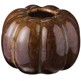 Ib Laursen Keramický svícen Pumpkin, hnědá barva, keramika