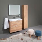 MEREO - Vigo, koupelnová skříňka s keramickým umyvadlem 61 cm, dub Riviera CN321
