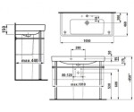 Laufen - Pro S Umyvadlo, 105x46 cm, 1 otvor pro baterii, s LCC, bílá H8139664001041