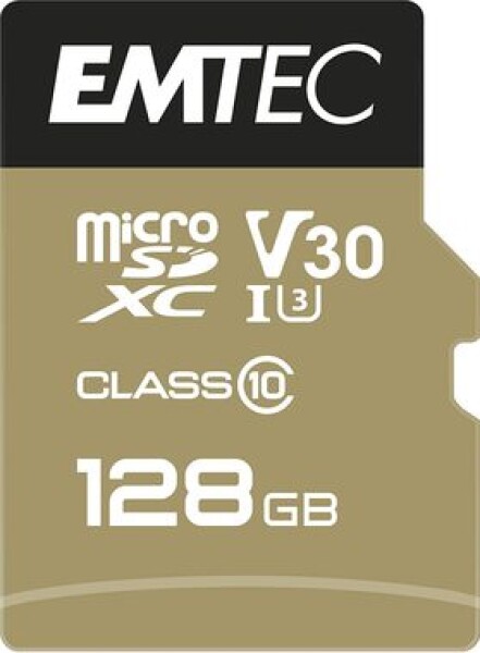 EMTEC SpeedIN PRO microSDXC 128GB + adaptér / Class 10 / UHS-I U3 V30 A1 / čtení: 100MBs / zápis: 95MBs (ECMSDM128GXC10SP)