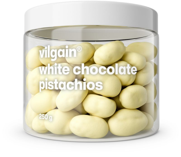 Vilgain Pistácie v čokoládě – 3× bílá čokoláda 250 g