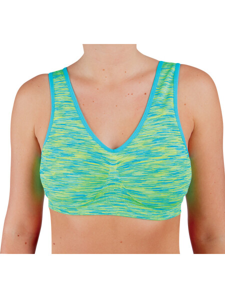 EVONA a.s. Dámská sportovní podprsenka FLO zelená/melír - PODPR.FLO ZELENÁ/MELÍR L/XL