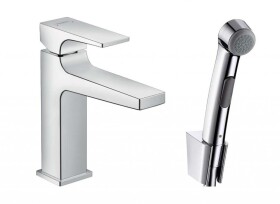 HANSGROHE - Metropol Umyvadlová baterie s výpustí Push-Open a ruční sprchou Bidette, chrom 32522000