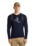 ICEBREAKER Mens Merino 200 Oasis LS Crewe SkiingYeti, Midnight Navy velikost: L