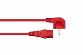 Kabelmeister Schuko 90° - C13 červená / Napájecí kabel / 1 m / 10 A / 250 V (SK0130-R010)