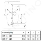 SANELA - Keramika Pisoár Villa s víkem, s radarovým splachovačem, zadní přívod vody, bateriové napájení, SoftClose, bílá SLP 37RB