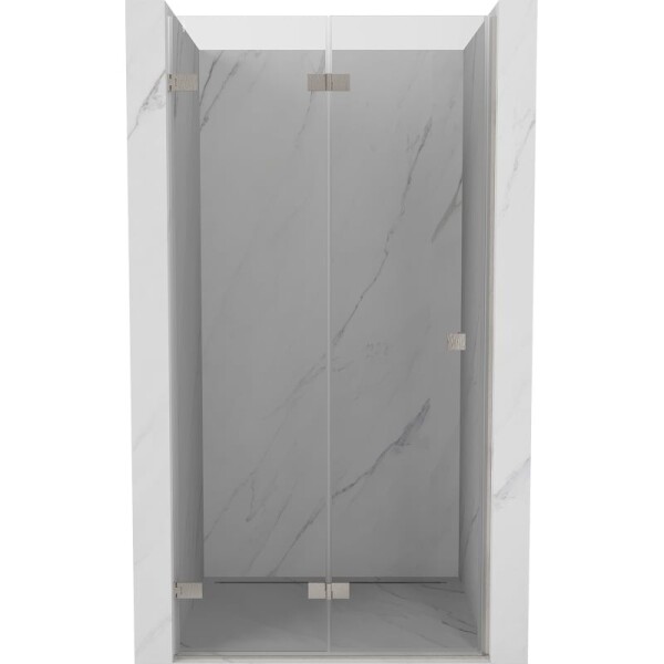 MEXEN/S - Lunar-F skládací sprchové dveře levé 75 cm, transparent, nikl kartáčovaný 836-075-000-97-00-L