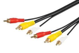 Goobay 3x Cinch (M) - 3x Cinch (M) / AV kabel / 2x audio, 1x video / 1,5 m (50139)