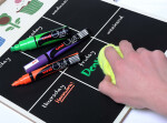 Křídový popisovač UNI - PWE-8K Chalk Marker, 8 mm, fluo-oranžový