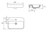 CERSANIT - Umyvadlo CASPIA čtverec 60 s přepadem K11-0095