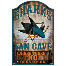 Wincraft Dřevěná Cedule San Jose Sharks Fan Cave Wood Sign