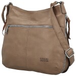 Módní dámská koženková crossbody kabelka Coveri Kisha, taupe
