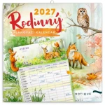 NOTIQUE Zvířátka 2027 / Rodinný plánovací kalendář / 30 x 30 cm