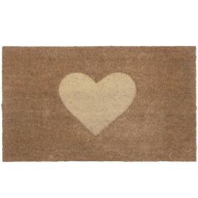 Ib Laursen Rohožka Embossed Heart, přírodní barva