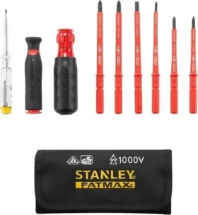 Stanley Sada šroubováků VDE Multi-bit / Sada šroubováků / 10 ks / Vyměnitelné bity / Izolované rukojeti (66426FMHT-0)