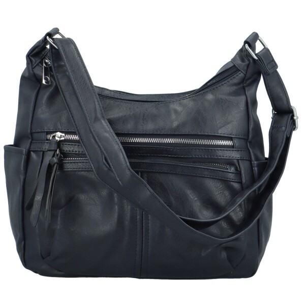 Stylová dámská koženková crossbody kabelka Palmira, tmavě modrá