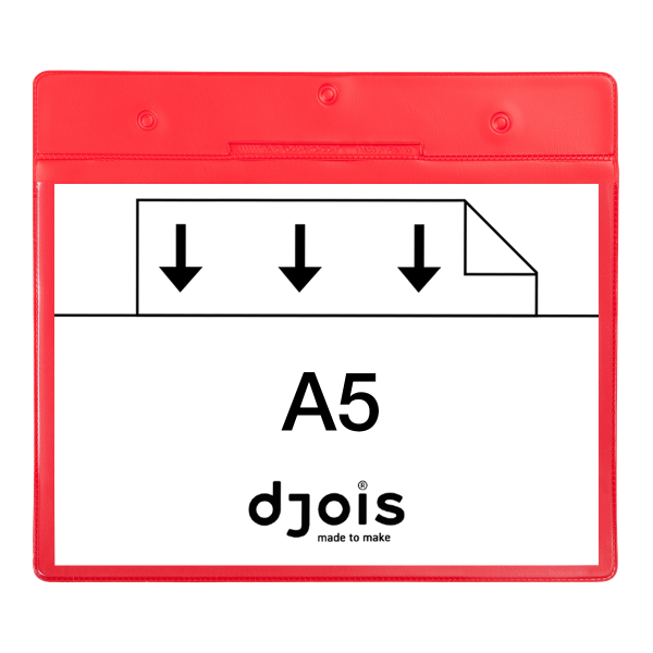 Djois závěsná identifikační kapsa s otvory, A5, červená, 10 ks