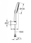 GROHE - Rainshower SmartActive Sada sprchové hlavice 130 9,5 l/min, 3 proudy, držáku a hadice, měsíční bílá 26581LS0