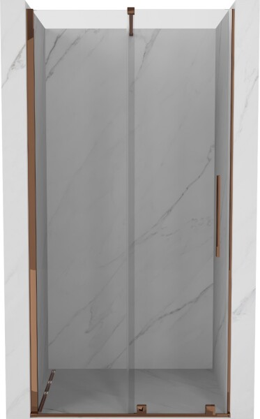 MEXEN/S - Velar posuvné sprchové dveře 90, transparent, růžové zlato 871-090-000-01-60